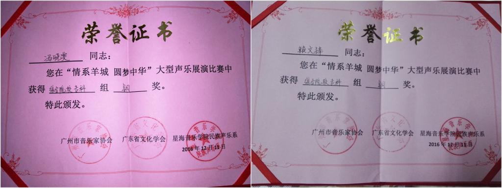 太阳成tyc33455cc学子获奖证书